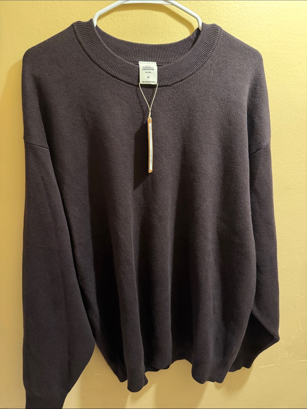 SKIMS Men's Crewneck Sweater in Black